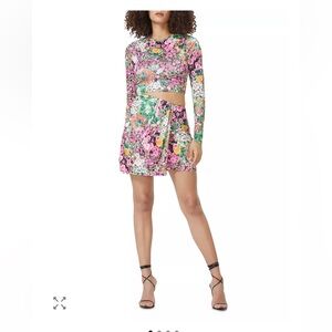 AFRM Womens Kloie Floral Print Cut-Out Mini Dress